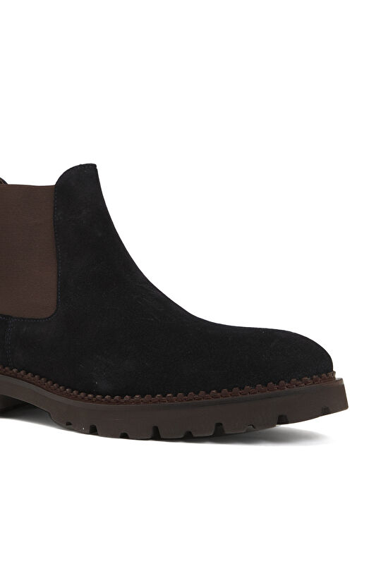 Lacivert Erkek Deri Chelsea Bot