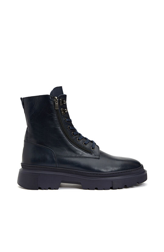 Lacivert Erkek Deri Bot