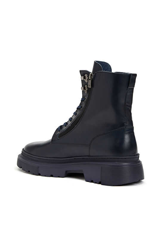 Lacivert Erkek Deri Bot