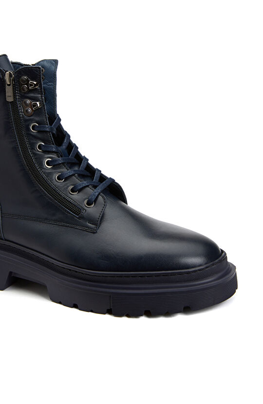 Lacivert Erkek Deri Bot