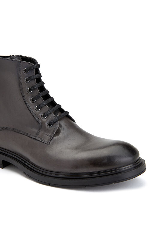 Antrasit Bağcıklı Erkek Deri Bot