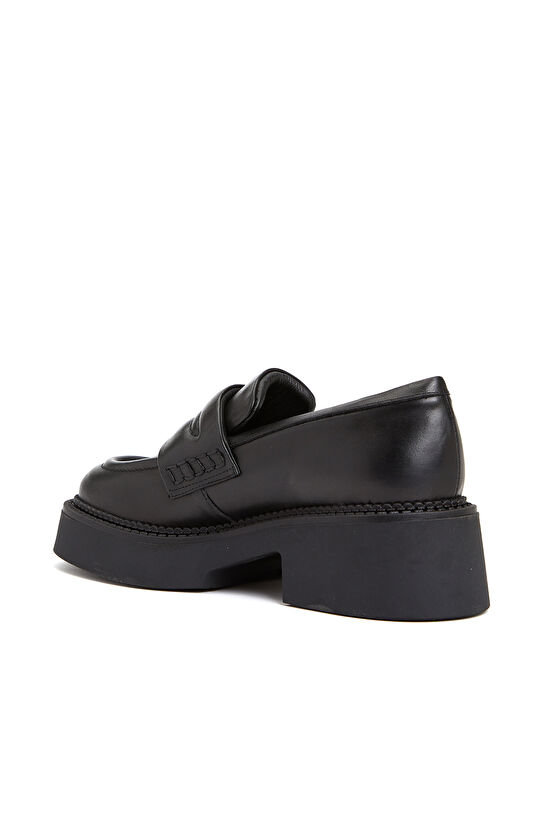 Siyah Kadın Deri Loafer