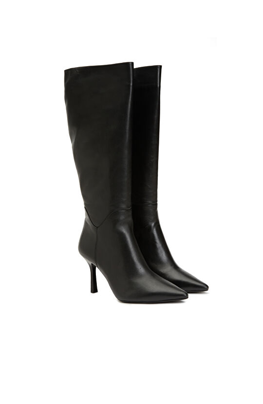Siyah Kadın Deri Çizme