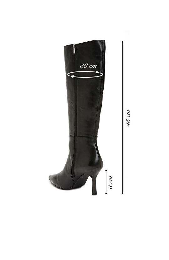 Siyah Kadın Deri Çizme
