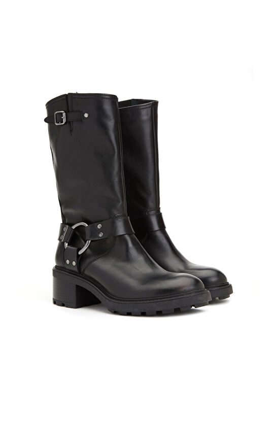 Siyah Kadın Deri Bot