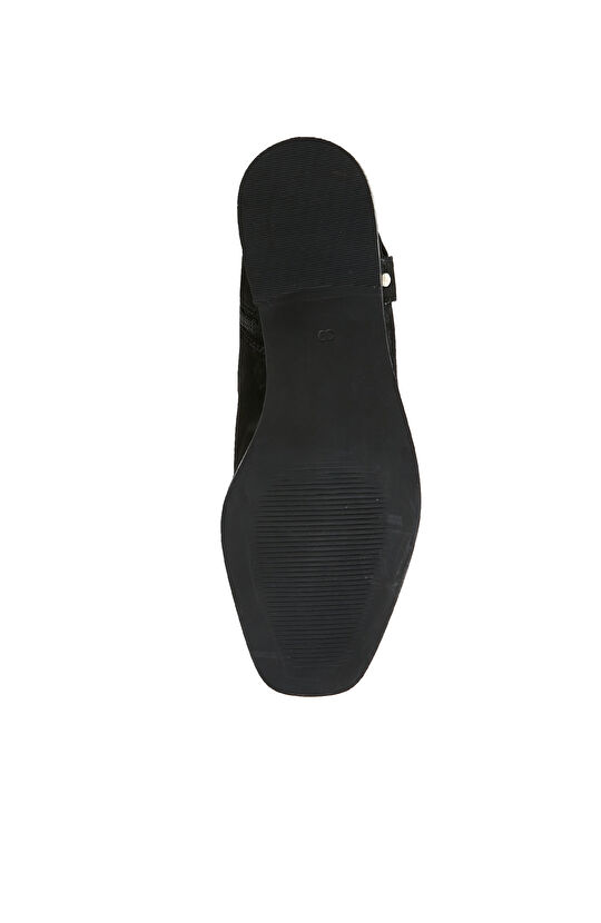 Siyah Kadın Süet Deri Kovboy Western Bot