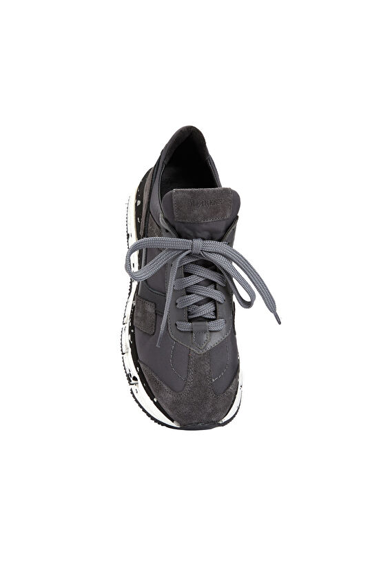 Antrasit Kadın Deri Sneaker