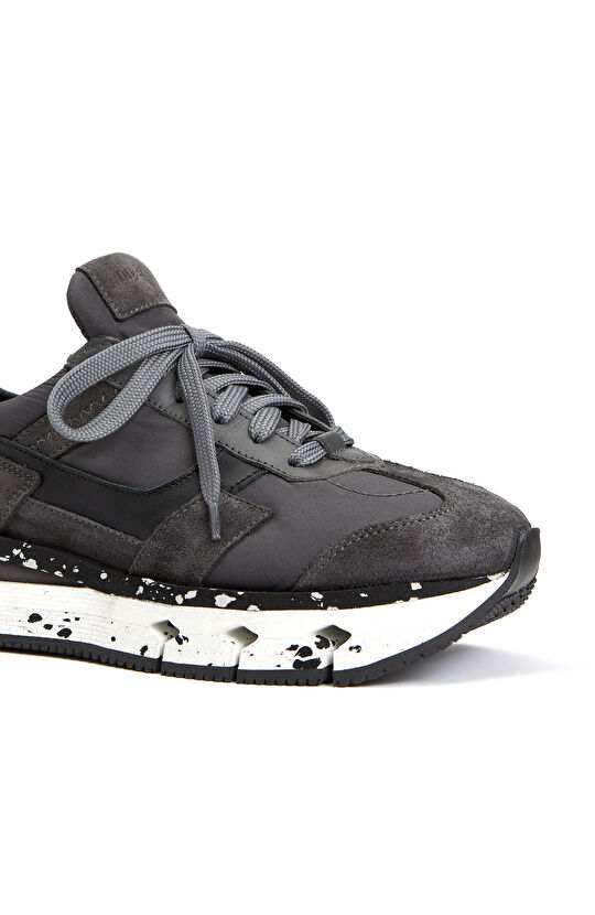 Antrasit Kadın Deri Sneaker