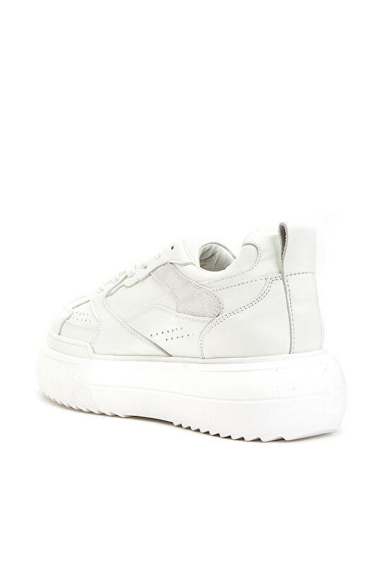Beyaz Kadın Deri Sneaker