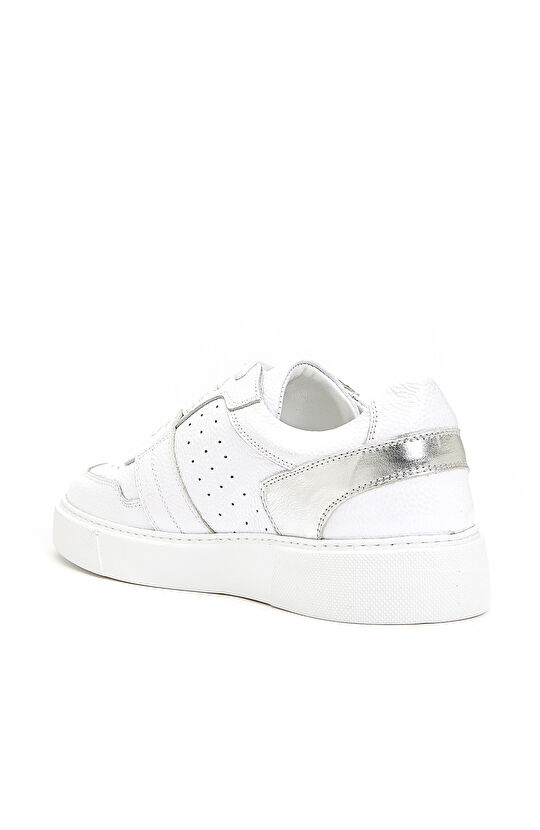 Beyaz Silver Kadın Deri Sneaker