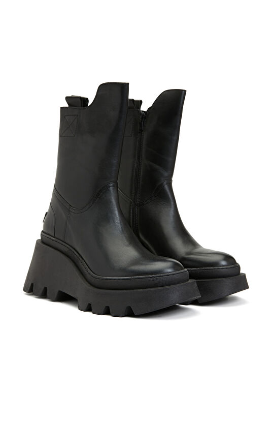 Siyah Kadın Deri Bot