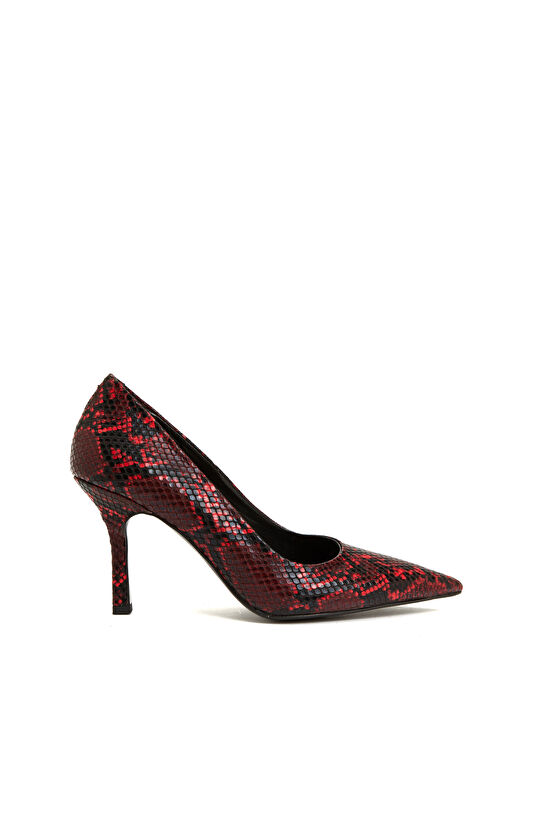 Kırmızı Kadın Deri Stiletto