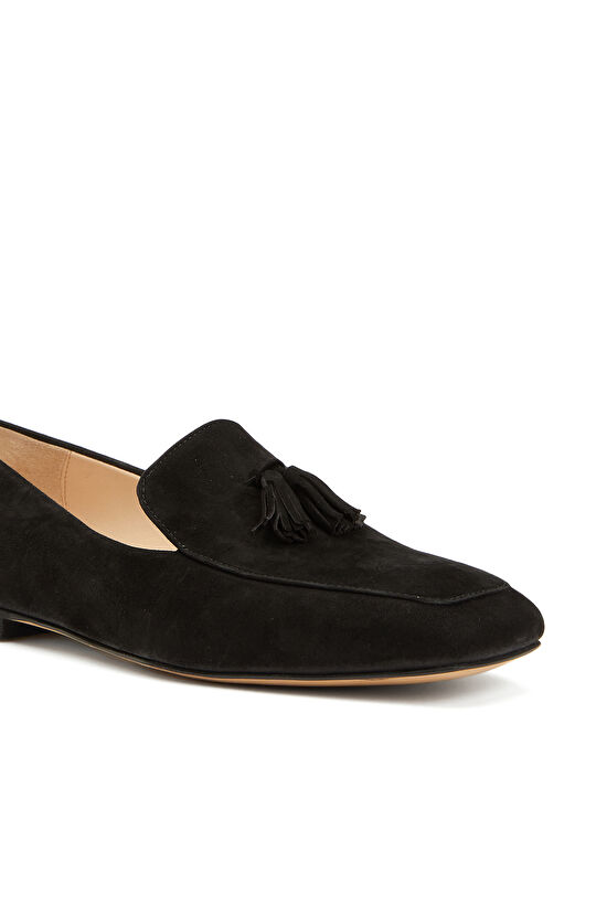 Siyah Kadın Deri Loafer