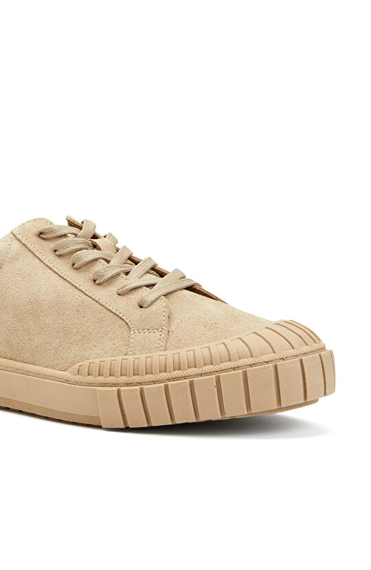 Bej Kadın Deri Sneaker