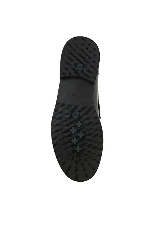 Siyah Püskül Detaylı Erkek Deri Loafer