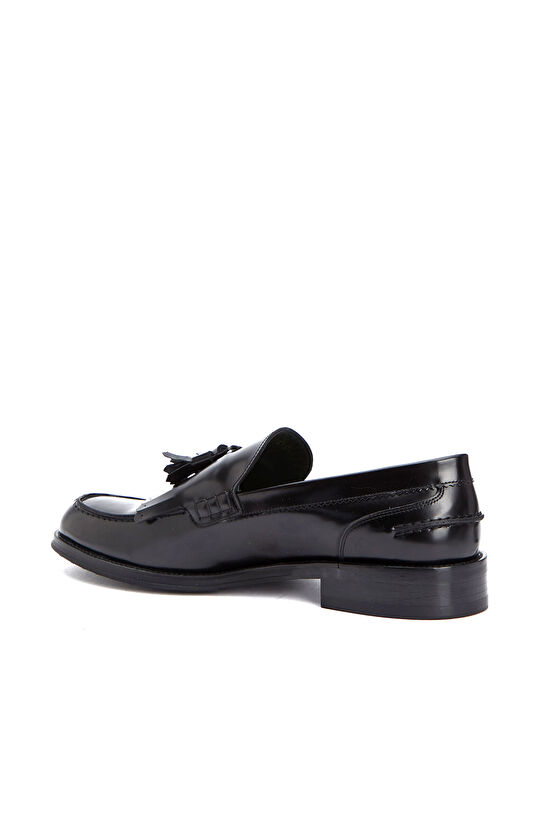 Bordo Püskül Detaylı Erkek Deri Loafer
