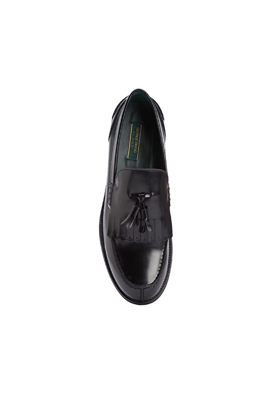 Bordo Püskül Detaylı Erkek Deri Loafer