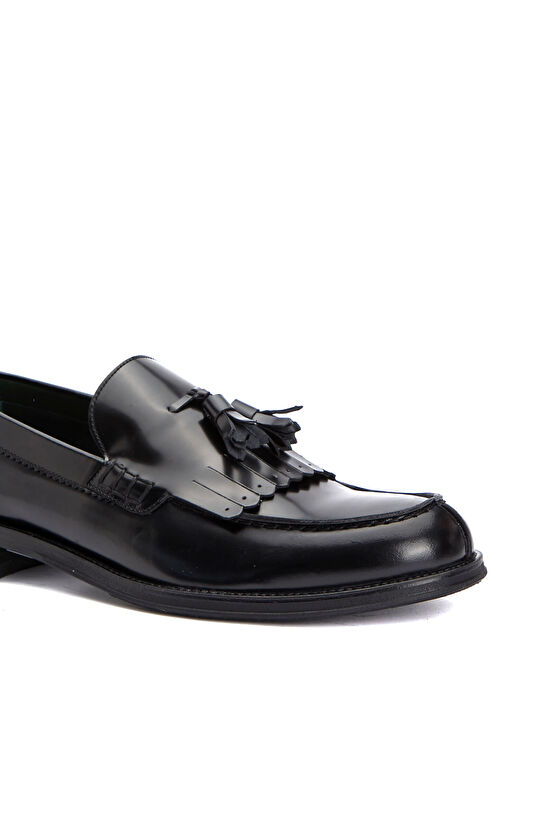 Bordo Püskül Detaylı Erkek Deri Loafer