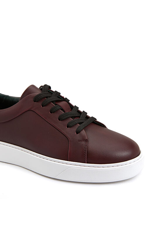 Bordo Kadın Deri Sneaker
