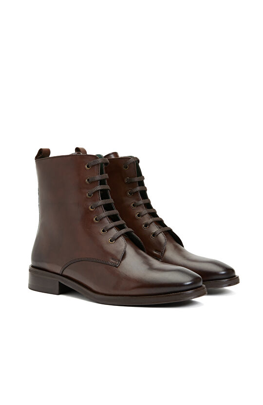 Kahverengi Kadın Deri Bot