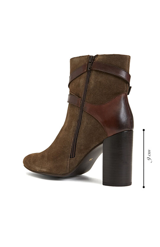 Kahverengi Kadın Deri Bot