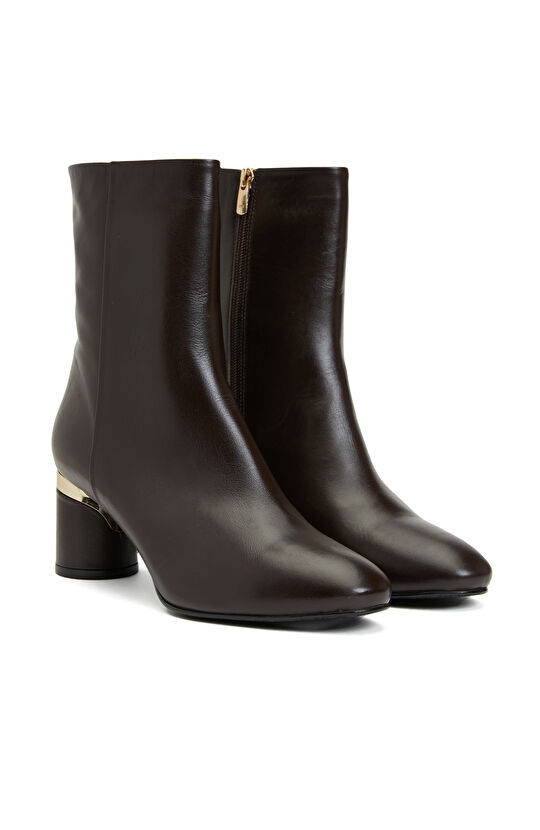 Kahverengi Kadın Deri Bot