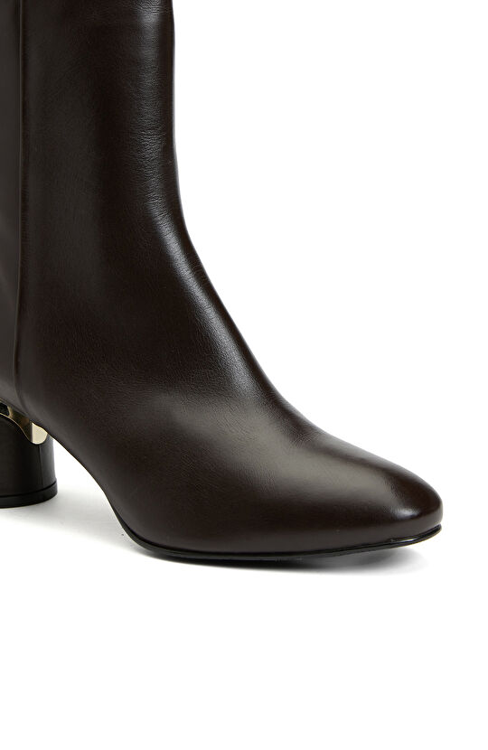 Kahverengi Kadın Deri Bot