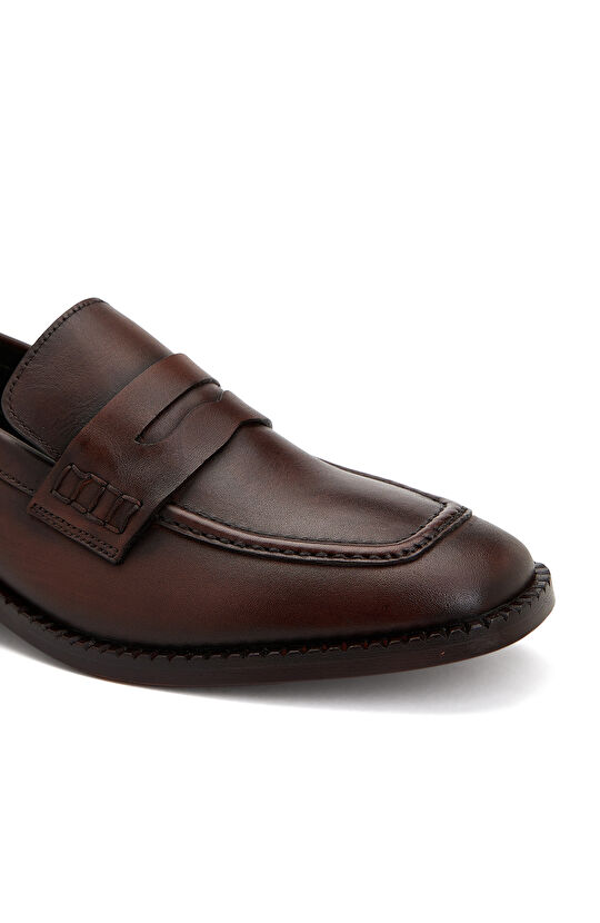 Kahverengi Kadın Deri Loafer