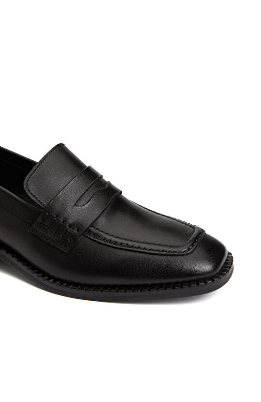 Siyah Kadın Deri Loafer
