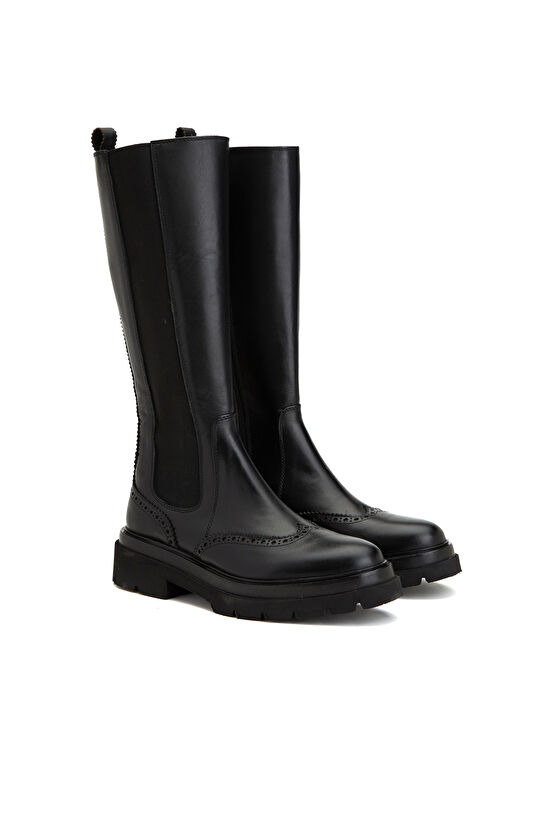 Siyah Kadın Deri Çizme