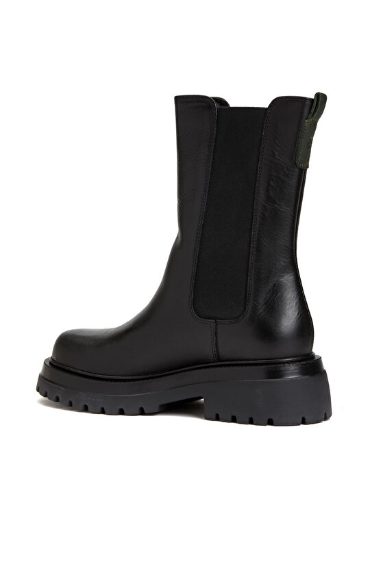 Siyah Kadın Deri Chelsea Bot 