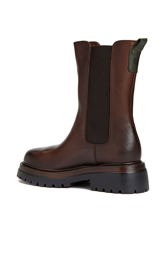 Kahverengi Kadın Deri Chelsea Bot