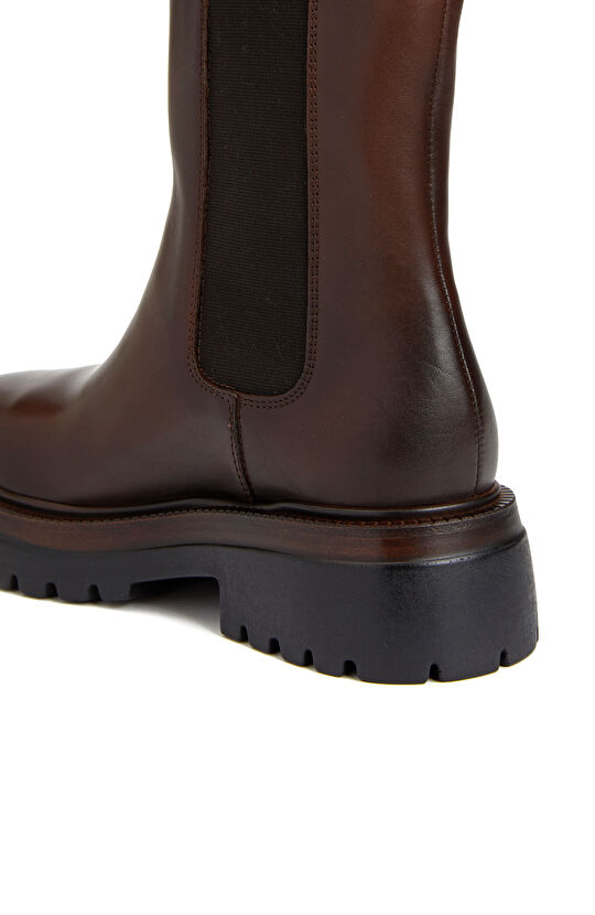 Kahverengi Kadın Deri Chelsea Bot