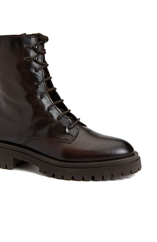 Kahverengi Kadın Deri Bot