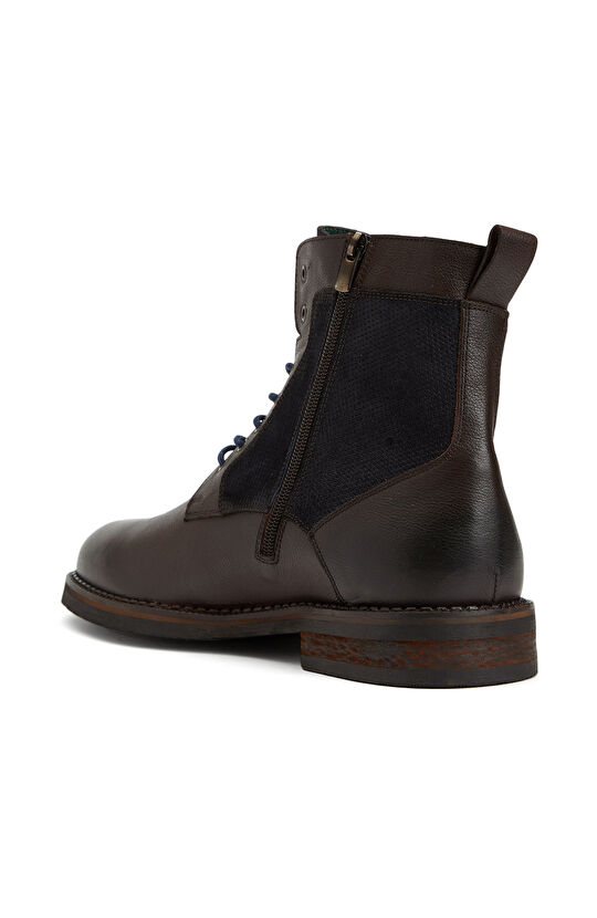 Kahverengi Bağcıklı Erkek Deri Bot