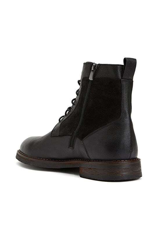 Siyah Bağcıklı Erkek Deri Bot