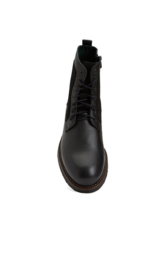 Siyah Bağcıklı Erkek Deri Bot