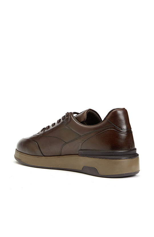 Kahverengi Erkek Deri Sneaker