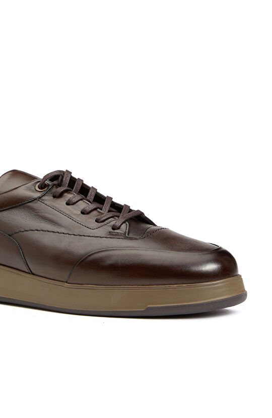 Kahverengi Erkek Deri Sneaker