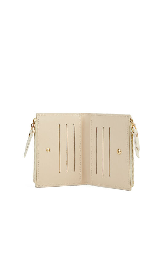 Bej Krokodil Desenli Kadın Cüzdan