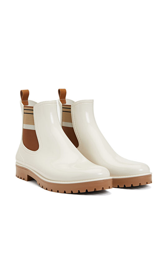 Kırık Beyaz Kadın Yağmur Botu