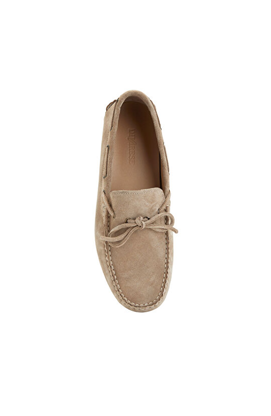 Bej Erkek Süet Loafer