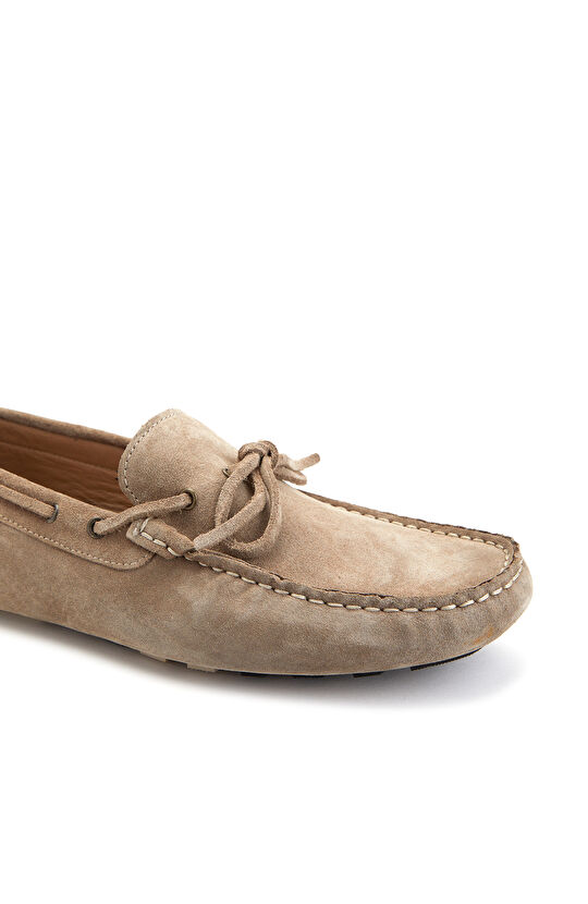 Bej Erkek Süet Loafer
