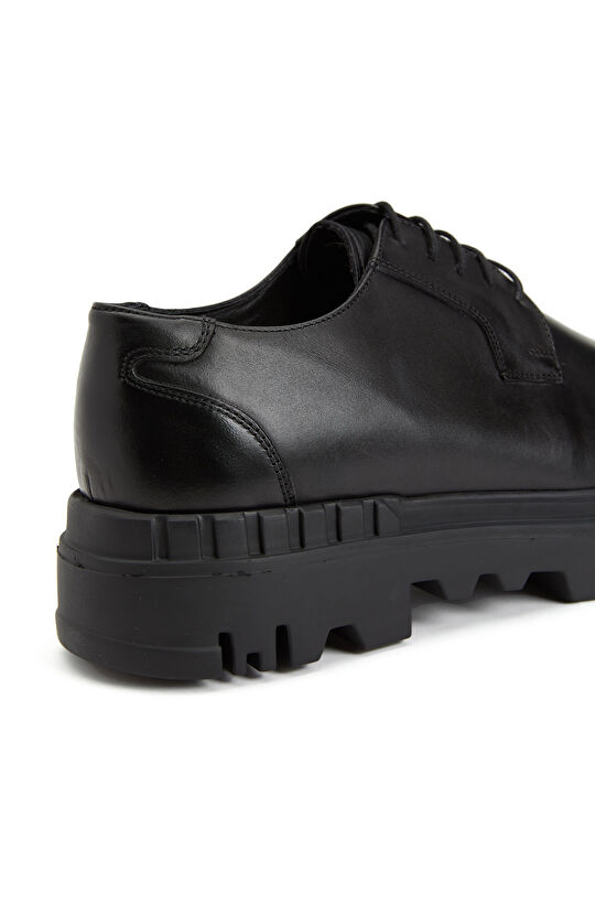 Black Lace-up Men's Leather Shoes