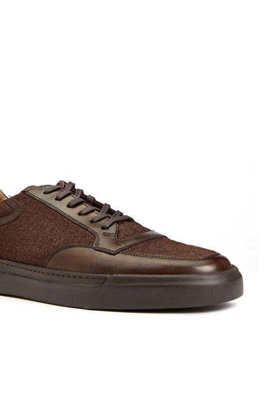 Kahverengi Erkek Deri Sneaker