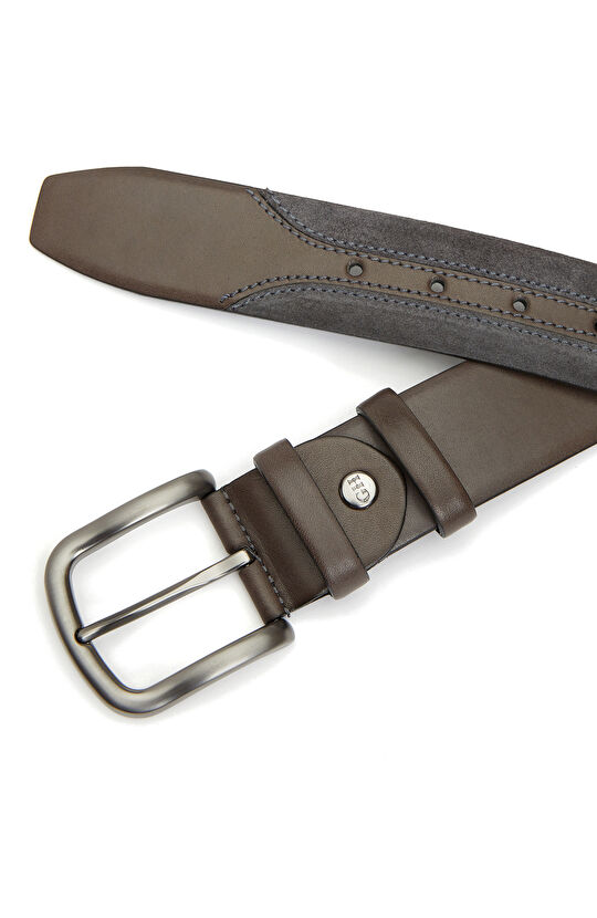 Gri Erkek Deri Kemer