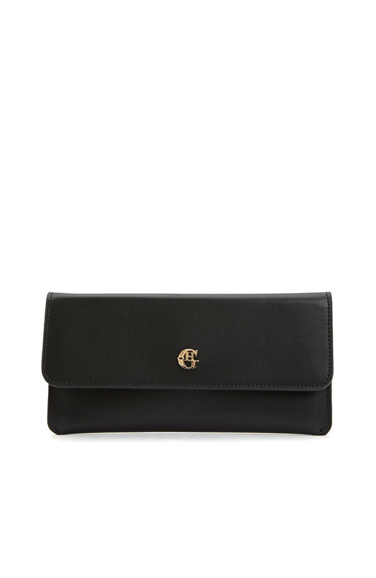 Siyah Logolu Kadın Cüzdanü
