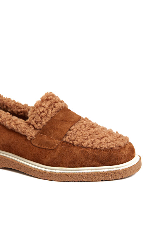 Taba Kadın Süet Loafer
