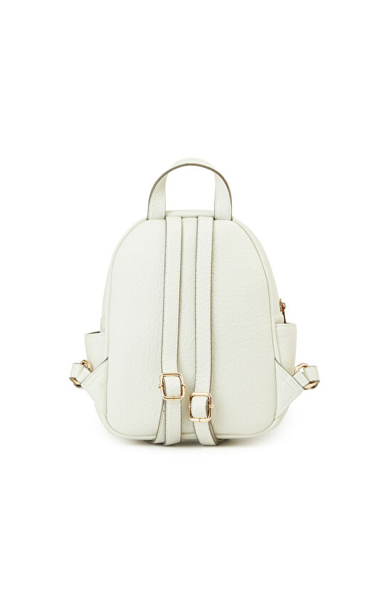 Bej Kadın Deri Mini Sırt Çantası