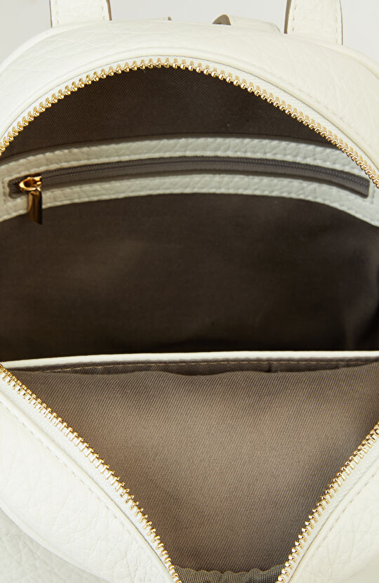 Bej Kadın Deri Mini Sırt Çantası